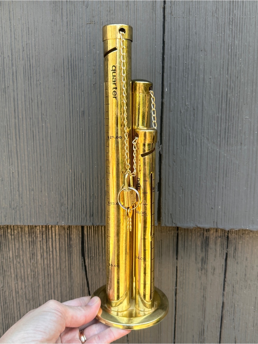Vintage brass plated piggy bank